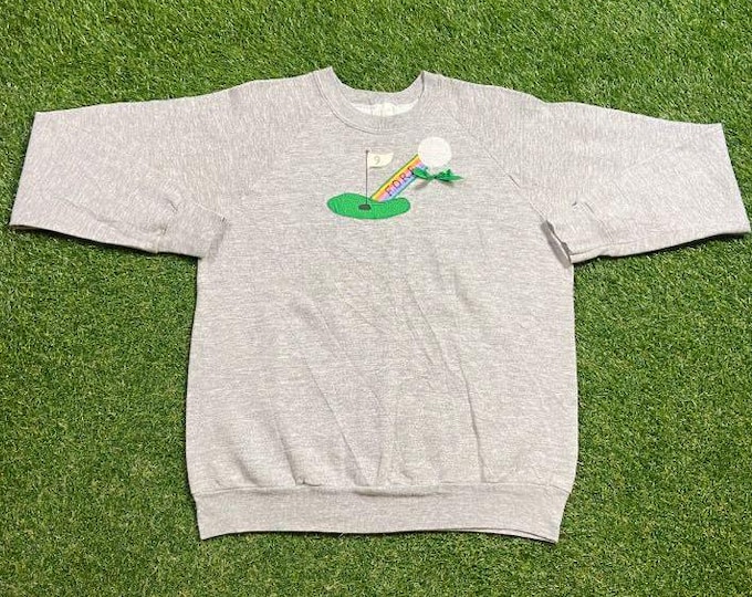 Vintage Golf Crewneck Sweatshirt Made USA Size Large L US Open Masters Tiger Woods Pull Over Oversized 1990s 90s