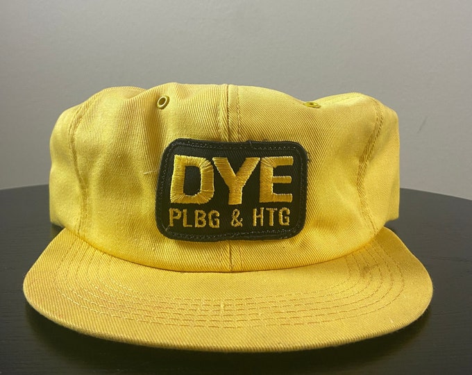 Vintage DYE Plbg & Htg Snapback Hat OSFA Plumbing Agricultural Gardening 1980s 80s K Brand Hats