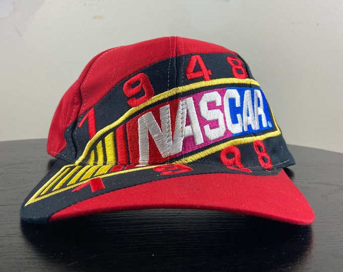 Vintage NASCAR 50 Year Anniversary Snapback Hat Chase Authentics OSFA Classic Car Speedway Motorsports Daytona 500 1990s