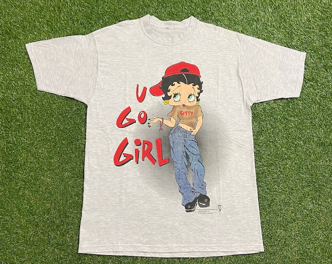Vintage Betty Boop T Shirt Tee Size Xtra Large XL Cartoon Animation TV Show Pink Character Film Series 1990s 90s