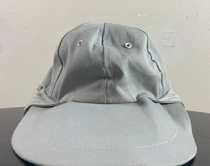 Vintage Plain Gray Hat Made USA Size Medium Inspector Gadget  Fishing  Oversized Hat 1980s 1990s 80s 90s Custom Blank