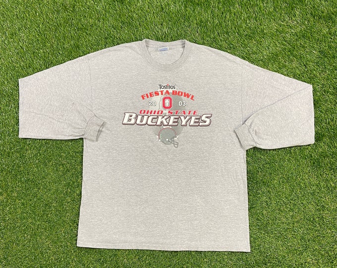 Vintage Ohio State University Long Sleeve Shirt Hanes Size Xtra Large XL Buckeyes Cleveland NCAA College Football Basketball Tee