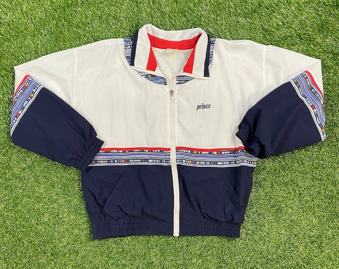 Vintage Prince Windbreaker Jacket Size Medium M Ropa Deportiva Sport Clothes Light Rain Coat 1990s 90s Tennis