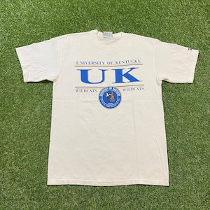Vintage University of Kentucky Wildcats T Shirt Tee Made USA Size Large L Lexington Go Big Blue NCAA College Football UK Classic 1990s 90s