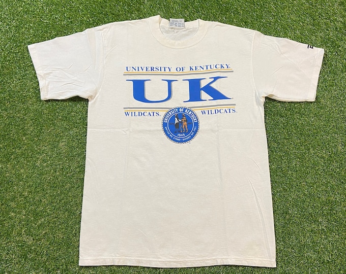 Vintage University of Kentucky Wildcats T Shirt Tee Made USA Size Large L Lexington Go Big Blue NCAA College Football UK Classic 1990s 90s