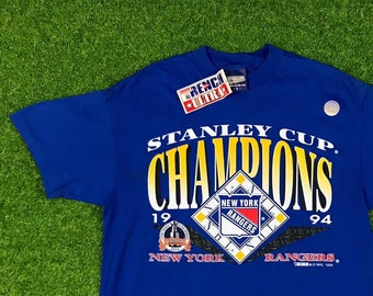 Vintage New York Rangers Stanley Cup Champs 1994 Hockey T Shirt NHL Große 1990er Jahre NYR Madison Square Neu mit Etikett Single Stitch Brandneu mit Tags Xl