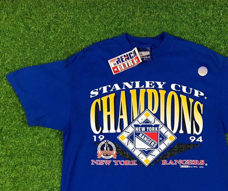 Vintage NHL (Nutmeg) - New York Rangers Stanley Cup Champions T-Shirt 1994  Medium – Vintage Club Clothing