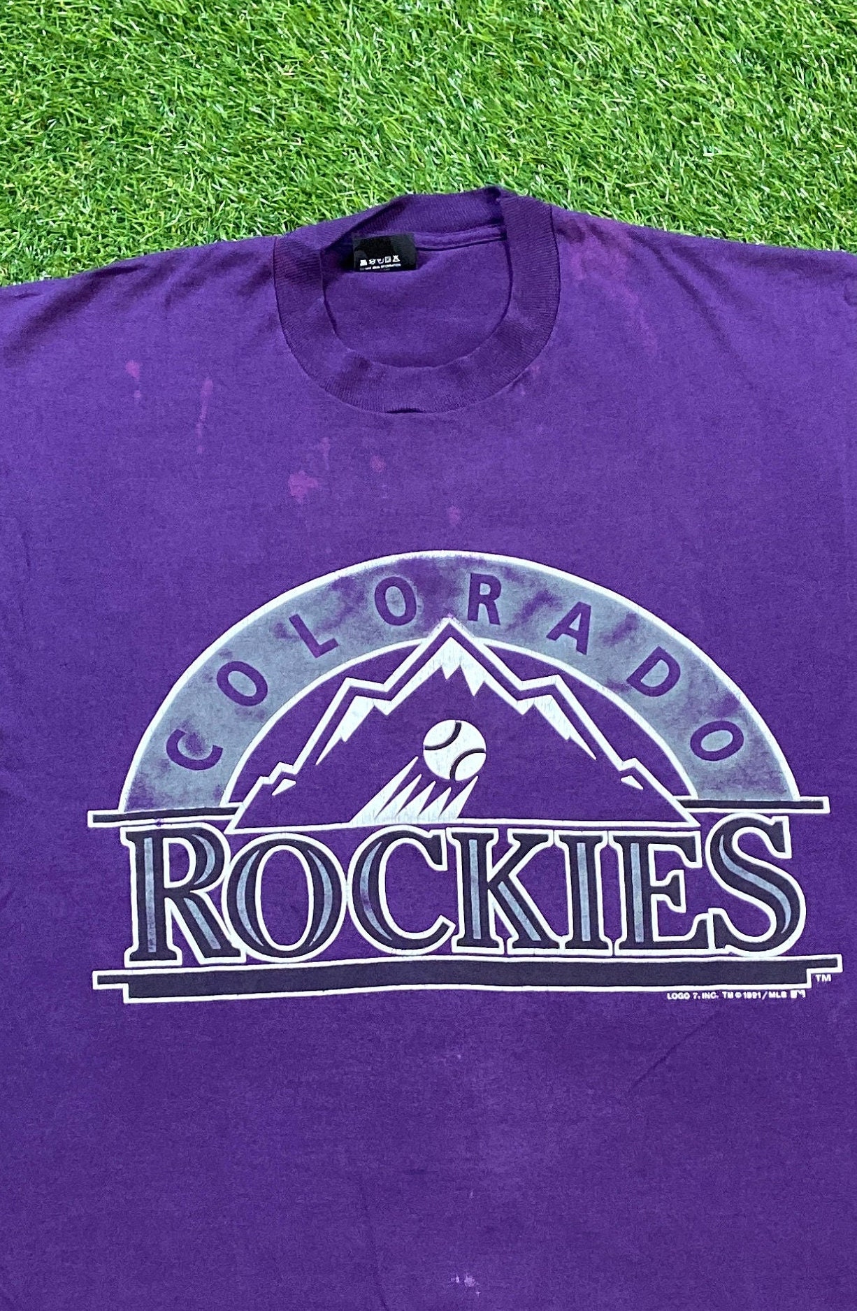 応援グッズ 90s MLB \"COLORADO ROCKIES\" Baseball Tee 90s MLB 