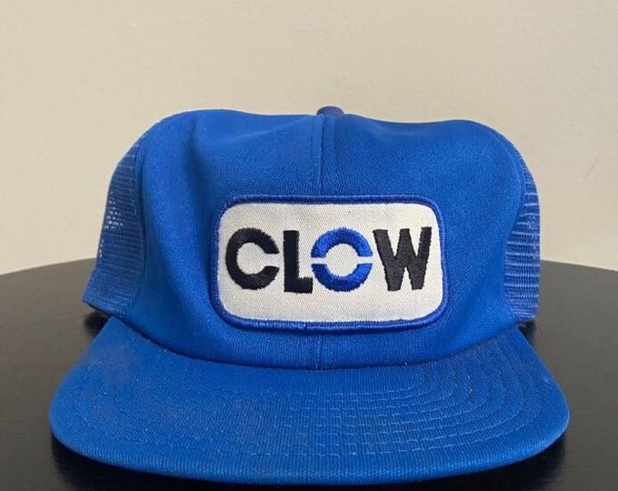 Vintage Clow Snapback Hat OSFA Construction Machinery Manufacturer 1980s 80s