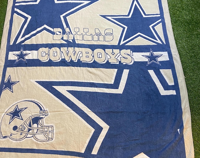 Vintage Dallas Cowboys Towel McArthur Beach Bath NFL Football Aikman Texas 1990s 90s