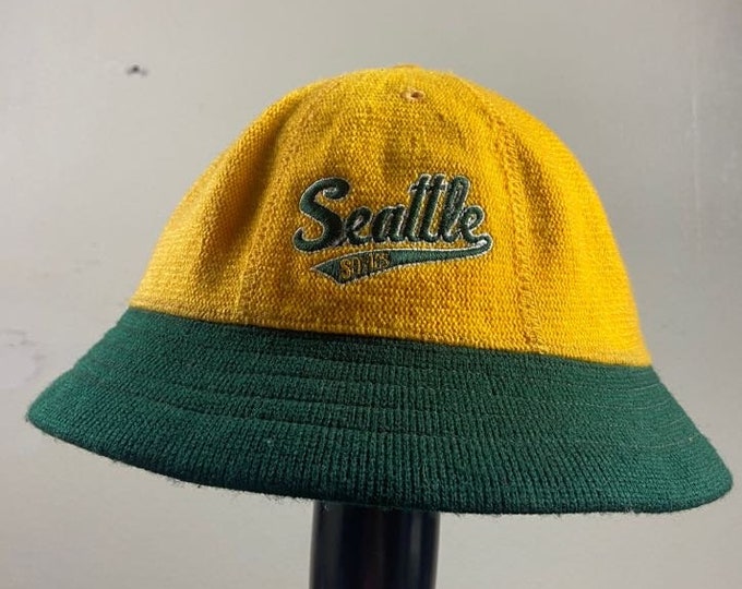 Vintage Seattle Sonics Bucket Hat Nike Size L / XL NBA Basketball SuperSonics Classic Thunder Old Logo Kemp Payton 1990s 90s