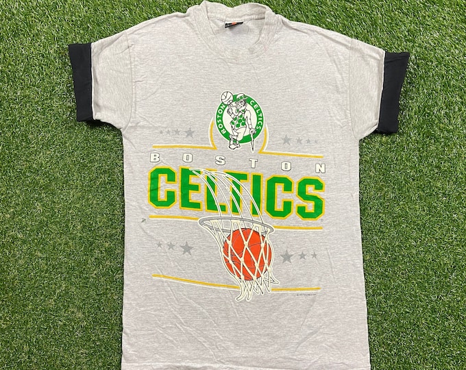 Vintage Boston Celtics T Shirt Tee Signal Sports Made USA Size Large L NBA Basketball Larry Bird New England Massachusetts 1990s 90s