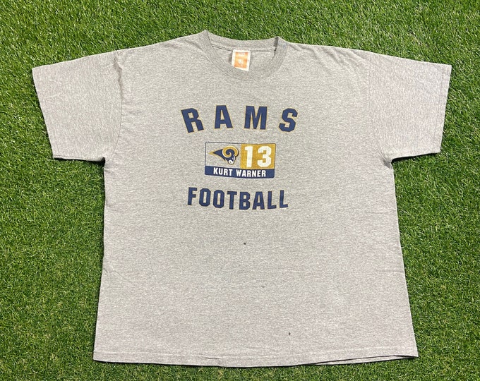 Vintage St Louis Rams T Shirt Tee NFL Players Size Xtra Large XL NFL Football Missouri Kurt Warner Los Angeles All Over 00s