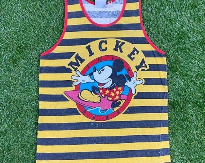 Vintage Mickey Mouse the Dude Tank Top Shirt Size Small S Walt Disney World Magic Kingdom WDW Disneyland 1990s 90s