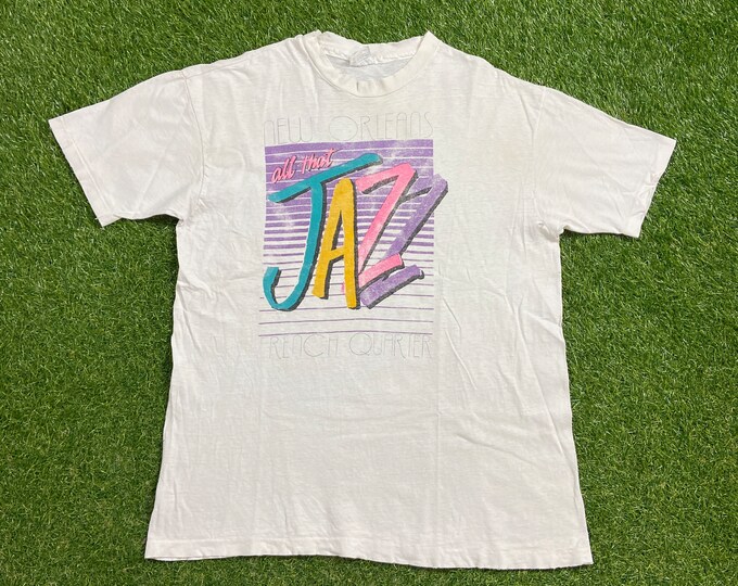 Vintage New Orleans French Quarter T Shirt Tee Made USA Size Xtra Large XL All that Jazz Music Big Easy Creole Louisiana France 1990s 90s
