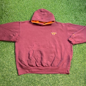 Vintage Virginia Tech University Hoodie Sweatshirt Collegiate Team Size XXL 2XL NCAA College Football 1990s 90s Pull Over Oversized