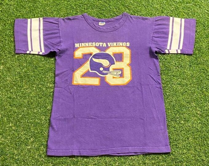 Vintage Minnesota Vikings T Shirt Tee Champion Made USA Size Small S NFL Football NFC Randy Moss Classic 1990s 90s