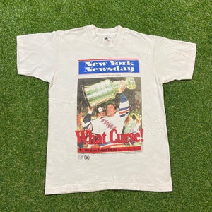 Vintage New York Rangers T Shirt Tee Fruit of the Loom Made USA Size Large L NHL Hockey NYR Madison Square Ny Stanley Cup 1990s 90s