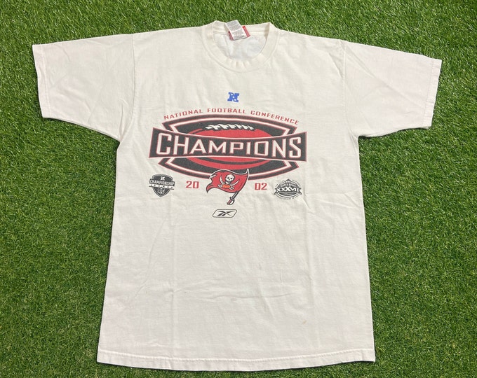 Vintage Tampa Bay Buccaneers T Shirt Tee Reebok Size Medium M NFL Football Super Bowl Champions Tom Brady TB12 00s