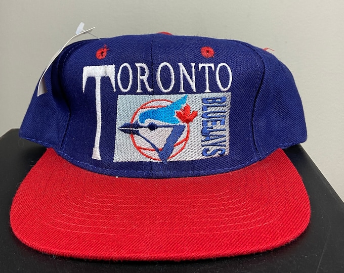Vintage  Toronto Blue Jays Snapback Hat Drew Person Headwear MLB Baseball Canada 1980s 80s Six Drake New With Tags