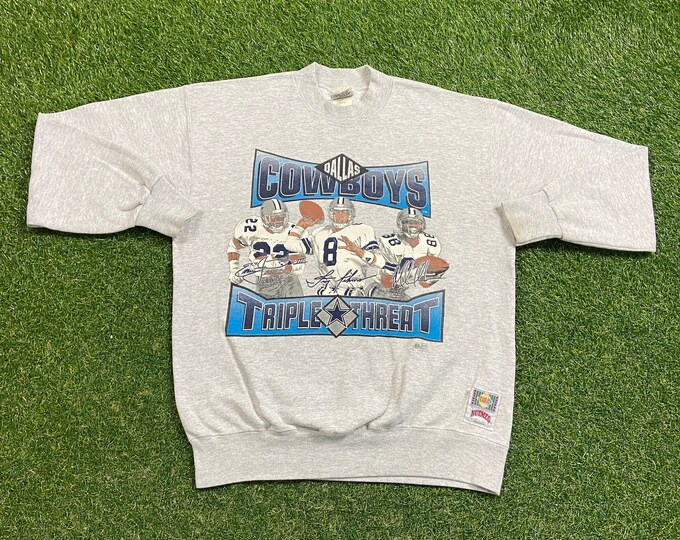 Vintage Dallas Cowboys Crewneck Sweatshirt Made USA Size Large L NFL Football Texas 1990s 90s Pull Over Oversized