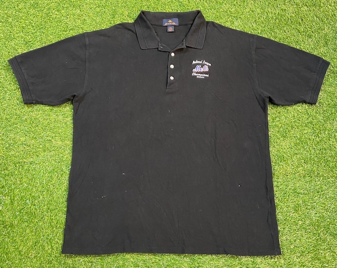 Vintage New York Mets Polo Shirt Size XXL 2XL MLB Baseball National League Blue Orange Classic Queens Ny 1990s 90s Original