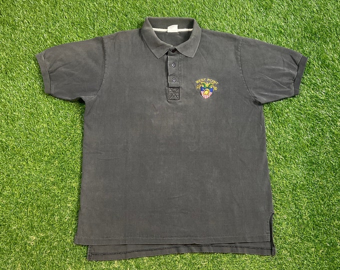 Vintage US Army West Point Polo Shirt Size Large L USMA Marines Navy United States Military Veteran 1990s 90s