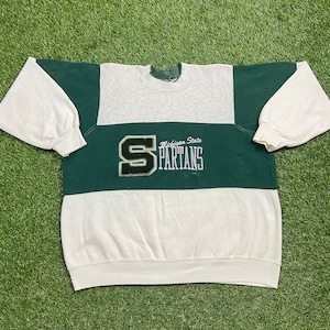 Vintage Michigan State University Crewneck Sweatshirt Made USA Size Xtra Large NCAA College Football Spartans Detroit Classic MSU Pull Over