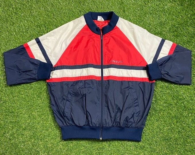 Vintage Adidas Windbreaker Jacket Zip Up Size Xtra Large XL Classic Sportswear Three Stripes Light Rain Coat 1990s 90s