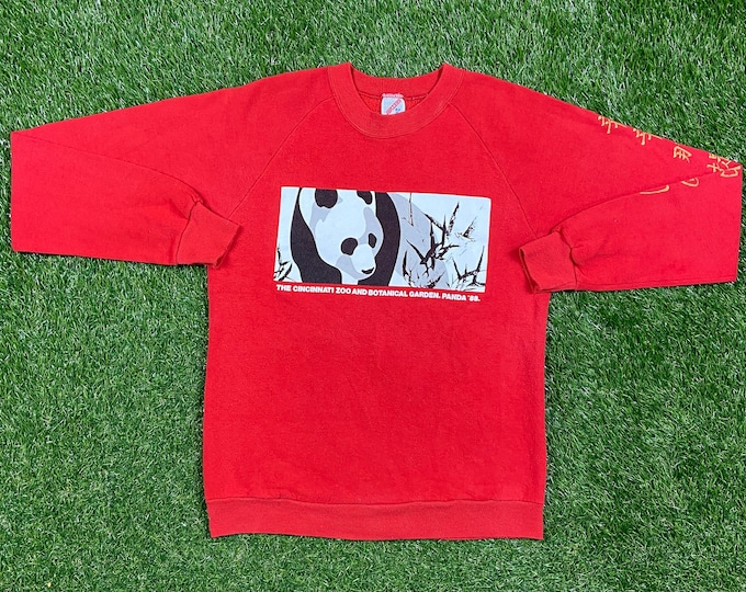 Vintage The Cincinnati and Botanical Garden Zoo 1988 Crewneck Sweatshirt Jerzees Made USA Size Medium Giant Panda Classic Safari Jungle 80s