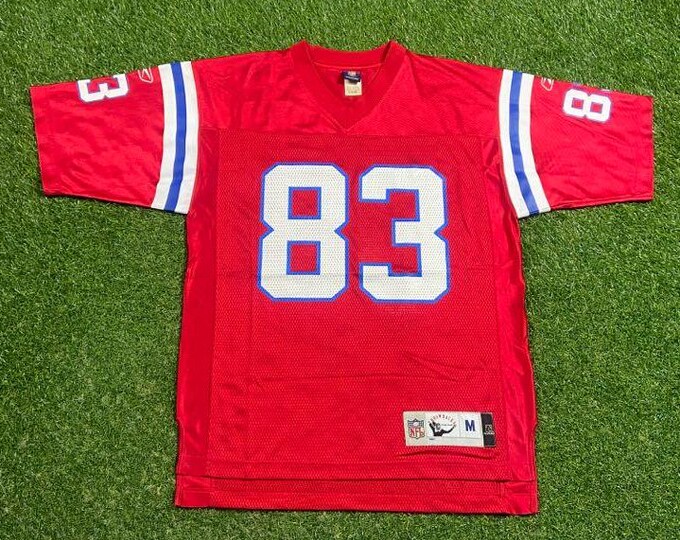 Vintage New England Patriots Wes Welker #83 Jersey Reebok Size Medium M NFL Football AFC Authentic Super Bowl Boston Massachusetts 00s