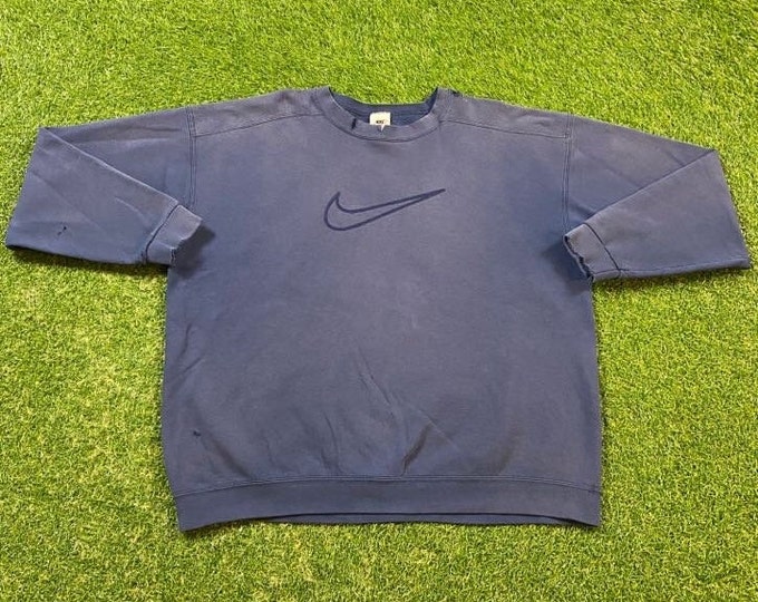 Vintage Nike Crewneck Sweatshirt Size Xtra Large Nike Swoosh Check Mark Just Do It Classic Air Jordan 1990s 90s Original Pull Over Oversized