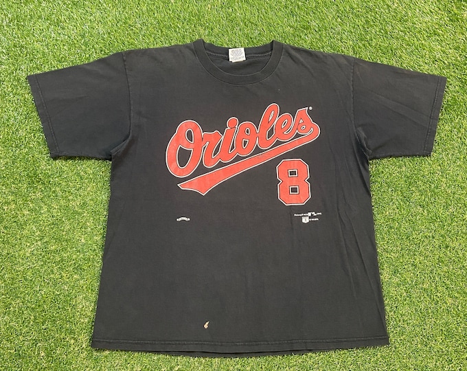 Vintage Baltimore Orioles Cal Ripken Jr T Shirt Tee Made USA Size XXL 2XL MLB Baseball American League 1990s Maryland Camden Yards 90s