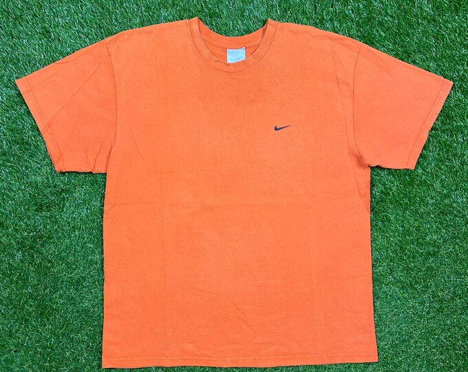 Vintage Nike T Shirt Tee Size Xtra Large XL Nike Swoosh Check Mark Just Do It Classic Air Jordan 1990s 90s Original Orange