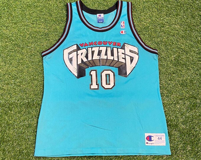 Vintage Vancouver Grizzles Mike Bibby #10 Jersey Champion Size Large L NBA Basketball Memphis Canada 1990s 90s