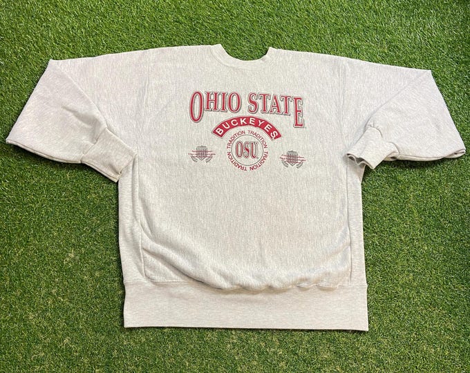 Vintage Ohio State University Crewneck Sweatshirt Made Usa Size Xtra Large XL Cleveland NCAA College Football Basketball OSU 1990s 90s