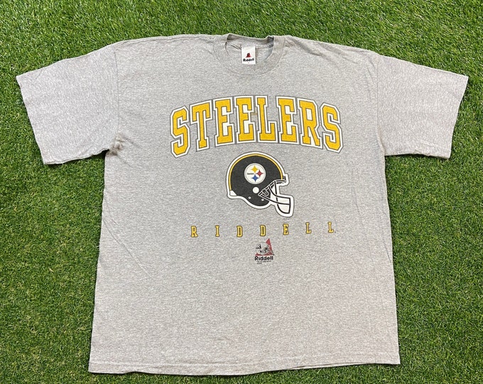 Vintage Pittsburgh Steelers T Shirt Tee Riddell Made USA Size Large L NFL Football AFC Pennsylvania 1990s 90s