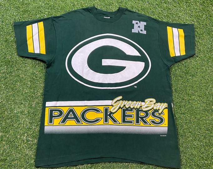 Vintage Green Bay Packers T Shirt Tee Salem Sportswear Made USA Size Xtra Large XL NFL Football Wisconsin Cheese Heads Brett Favre 1990s 90s