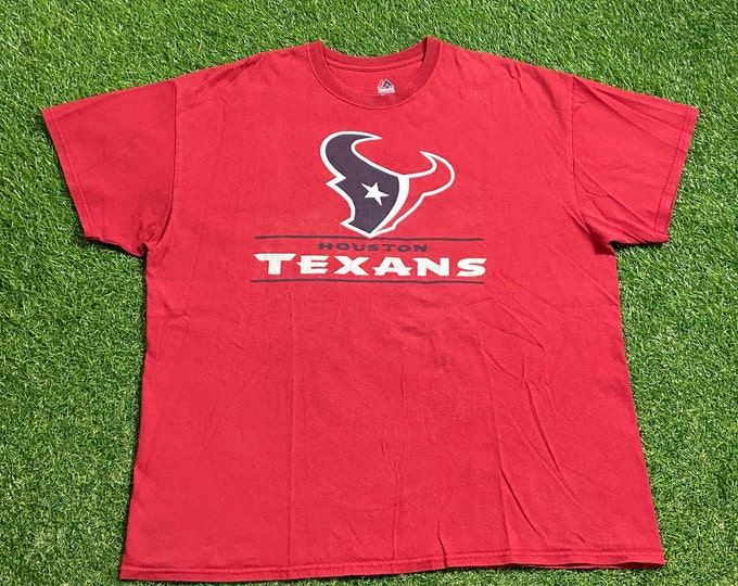 Vintage Houston Texans T Shirt Tee Majestic Size Xtra Large XL Houston Oilers Texas NFL Football 1990s 90s