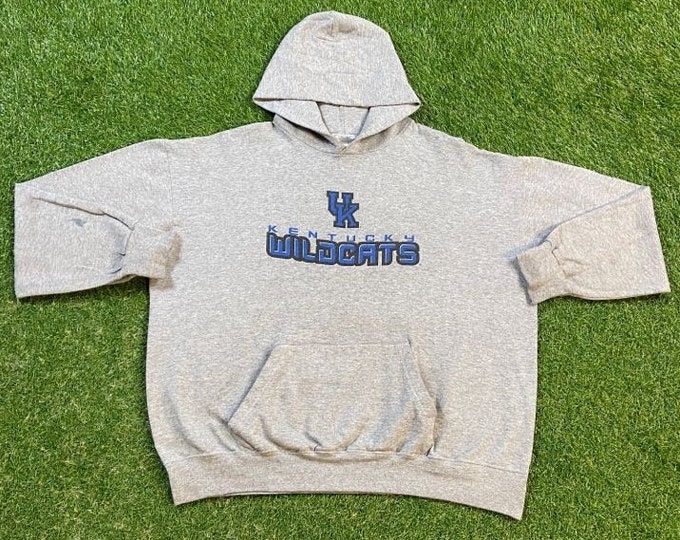 Vintage University of Kentucky Wildcats UK Hoodie Sweatshirt Red Oak Size Large L Lexington Go Big Blue Classic NCAA College Basketball 90s