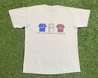 Vintage The Colors of Everton T Shirt Tee Size Medium M Liverpool London English Futbol FIFA Sports Club 1990s 90s Rare Club