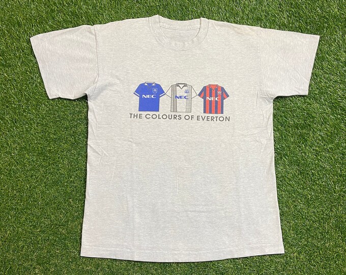 Vintage The Colors of Everton T Shirt Tee Size Medium M Liverpool London English Futbol FIFA Sports Club 1990s 90s Rare Club