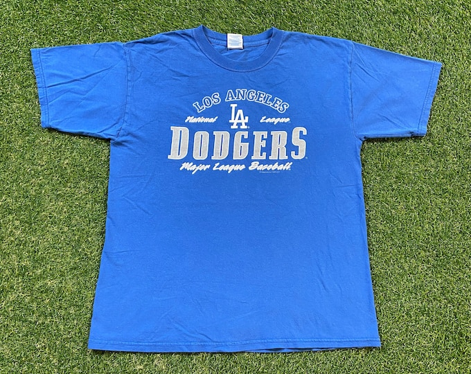 Vintage Los Angeles Dodgers T Shirt Tee Gildan Size Large L MLB Baseball LA California 1990s 90s