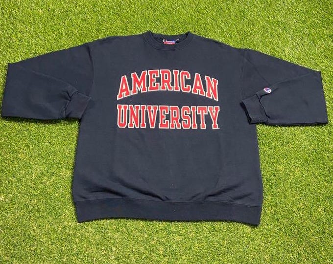 Vintage American University Crewneck Sweatshirt Champion Size Large L Washington DC NCAA College Football Pull Over Oversized 1990s 90s