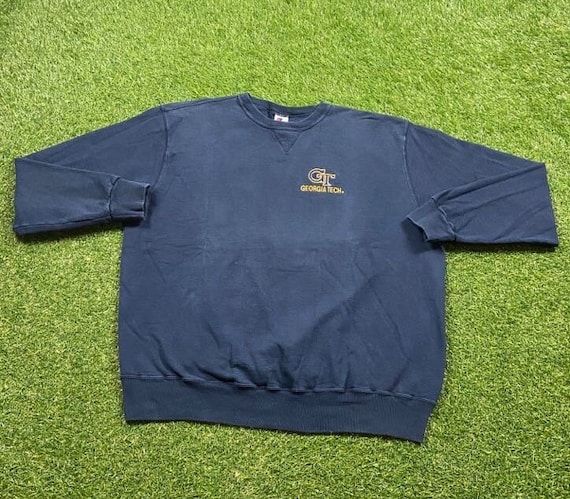 Vintage Georgia Tech University Crewneck Sweatshirt Champion Size XXL 2XL NCAA College Basketball Atlanta Yellow Jackets Pull Over Oversized Etsy