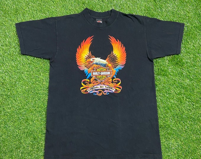 Vintage Harley Davidson T Shirt Tee Made USA Size Large L Motorcycle Bike Week HOG 1990s 90s