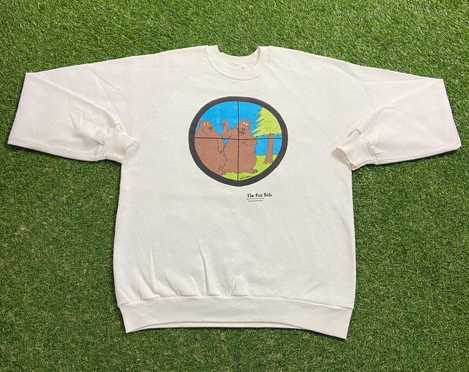 Vintage The Far Side Crewneck Sweatshirt Made USA Size Large L Gary Larson Graphic Comic Book Original Pull Over Oversized 1980s 80s