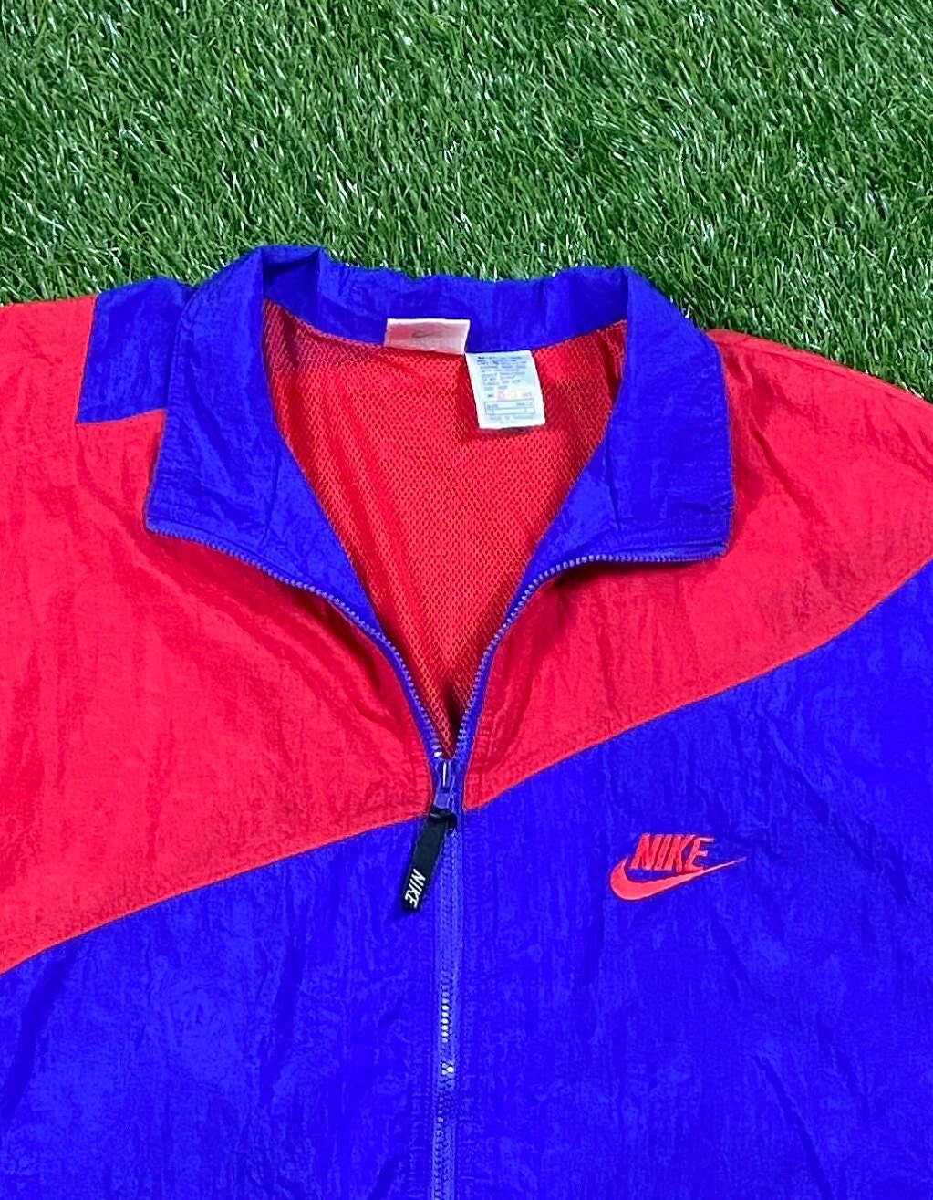 vintage Nike Varsity Jacket Size L Large Mens Full Zipper USA Colors 80-90s