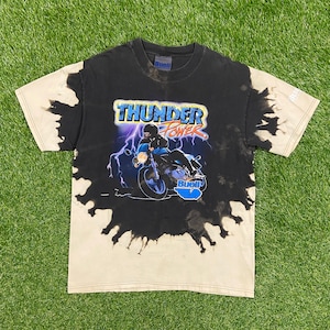 Vintage Harley Davidson Buell Custom Bleach Dyed Handmade T Shirt Tee Hane Large L 3D Eagle Motorcycle Biker Classic Parryville Pennsylvania