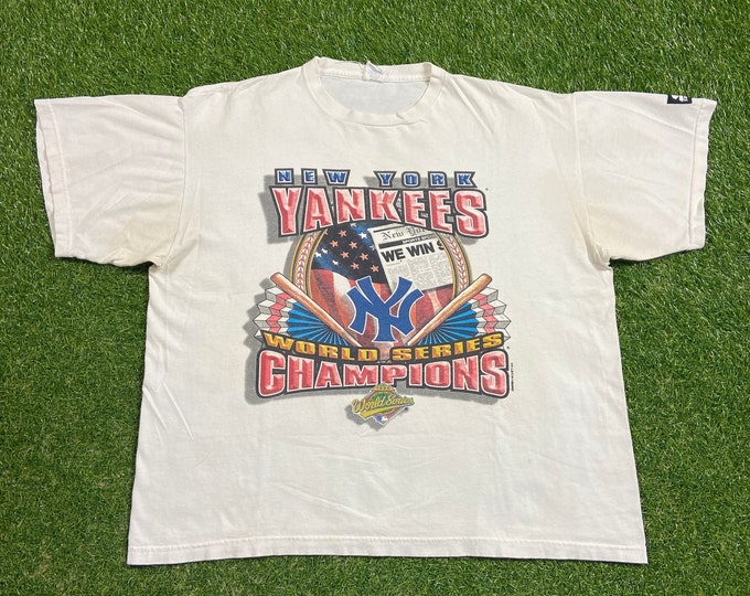 Vintage New York Yankees 1996 World Series Champions T Shirt Tee Starter Made USA Size XL MLB Baseball Nyc Bronx Jeter Classic 1990s 90s